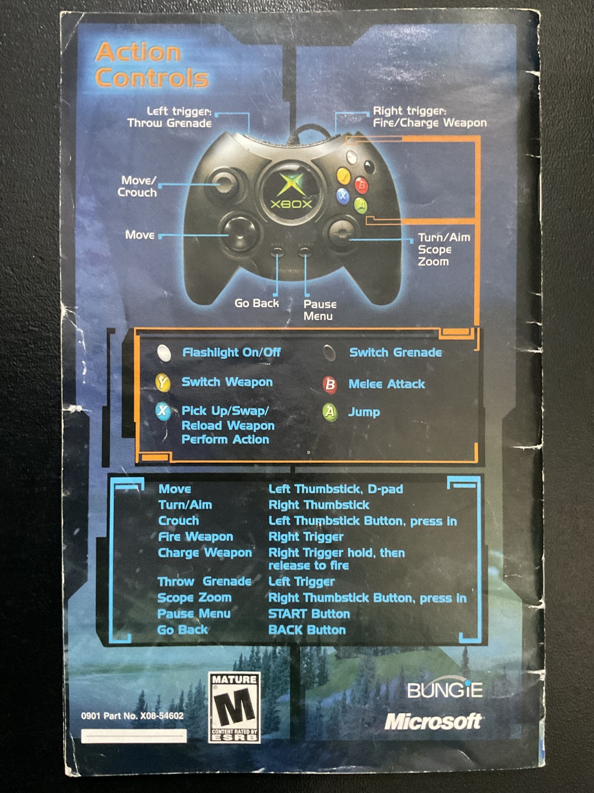 Halo Combat Evolved Microsoft XBOX Instruction Manual Only