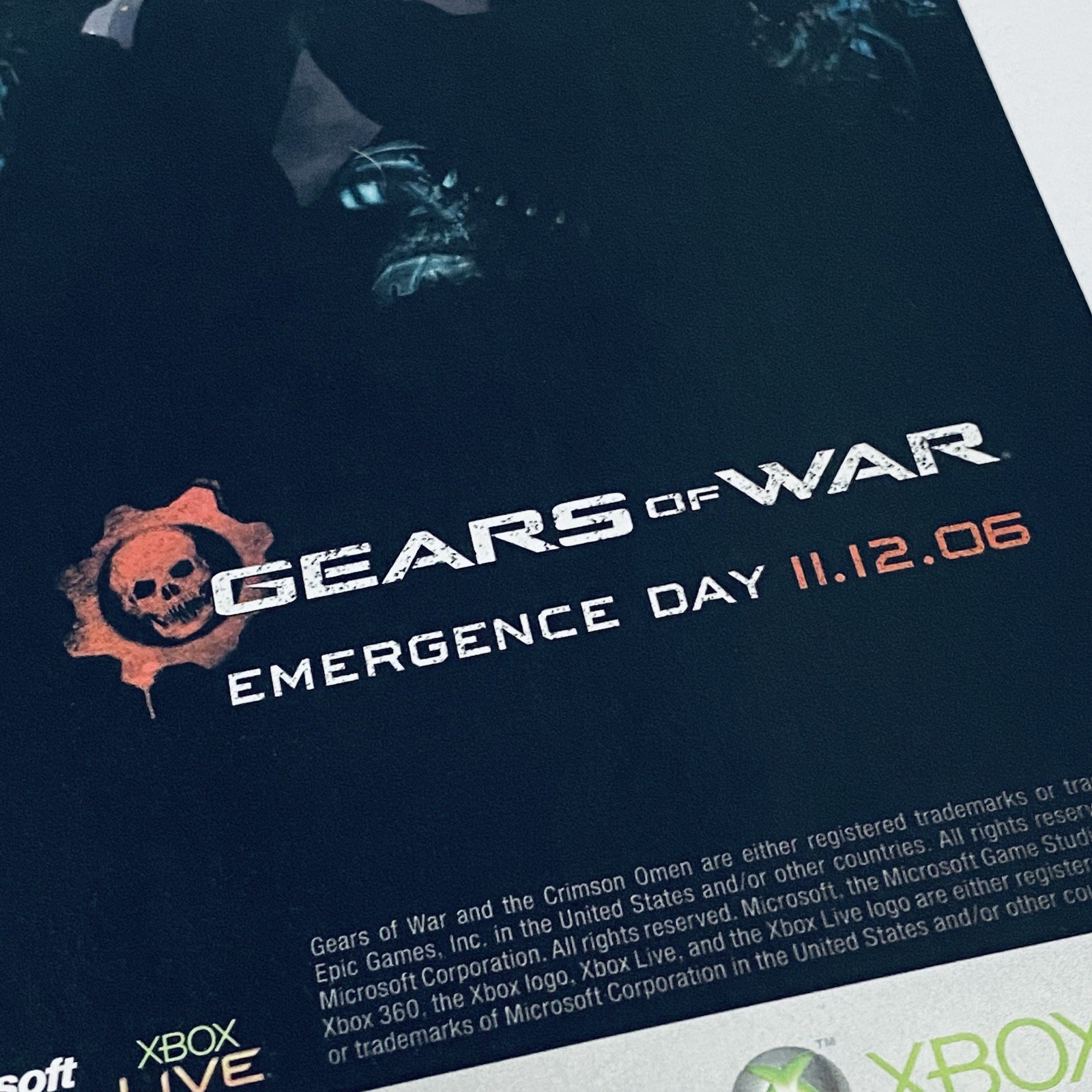 Gears of War Xbox 360 Game Promo Poster Rare Original 2000s Print Ad
