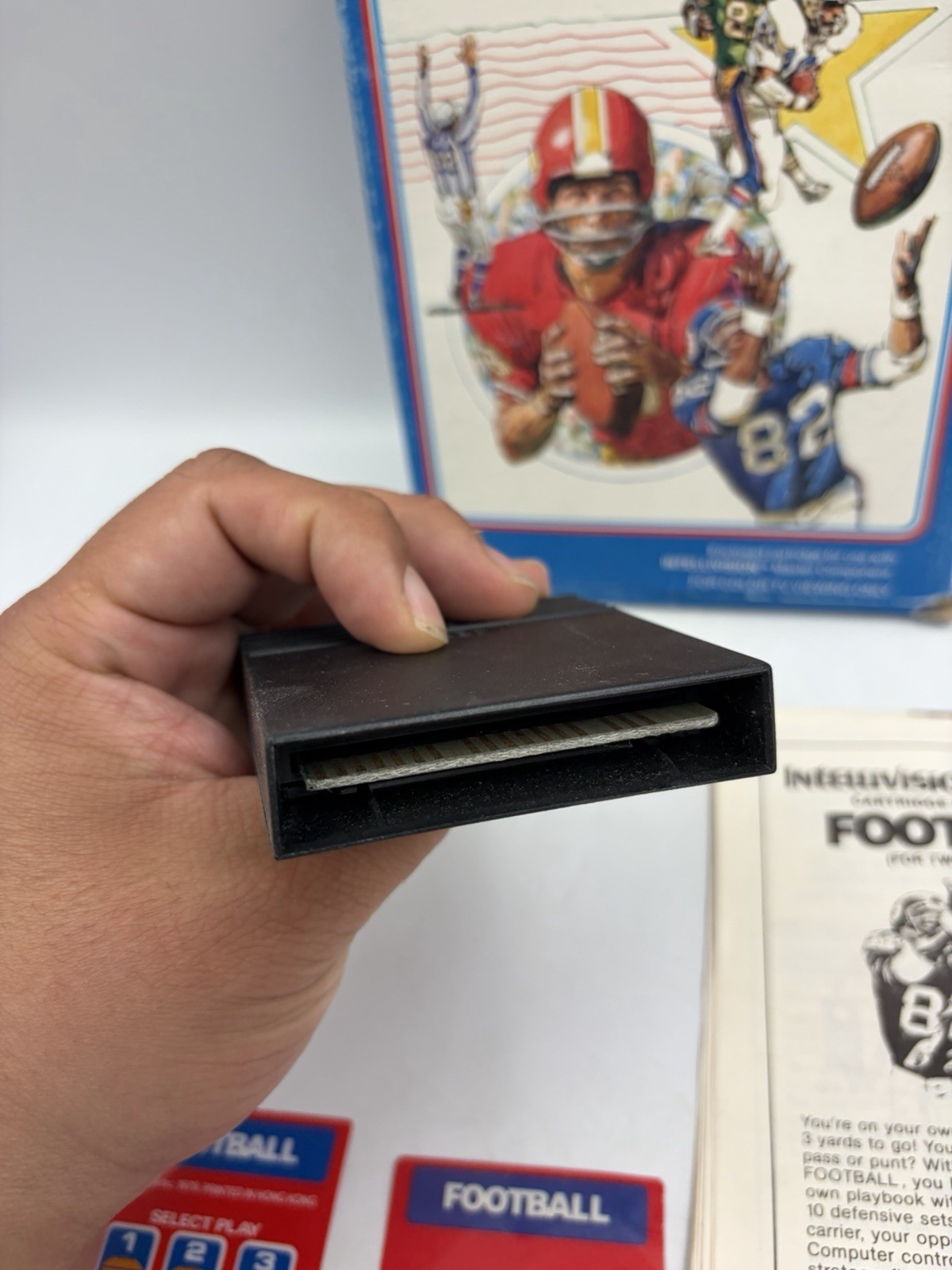 Rare! Mattel NFL Football Intellivision CIB 1979 with Overlays Playbook