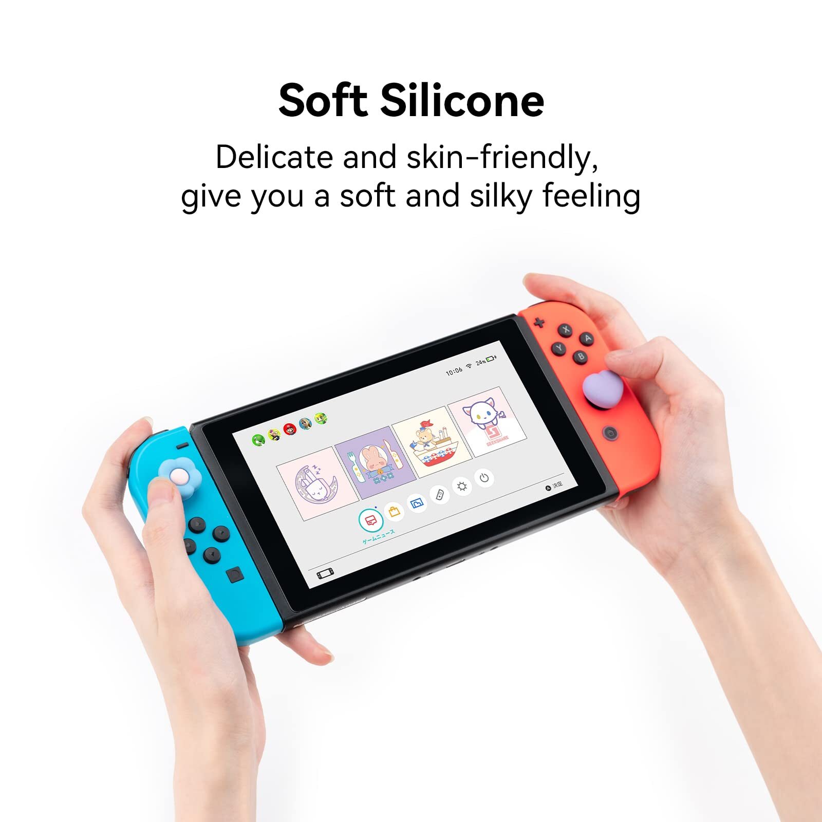 GeekShare Joystick Cap Cover Analog for Nintendo Switch/NS OLED/Lite Flowers
