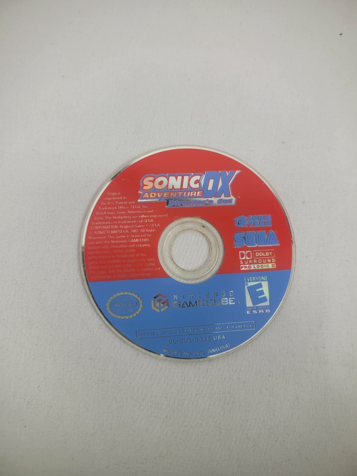 Sonic Adventure DX: Director’s Cut (Nintendo GameCube, 2003) Disc Only