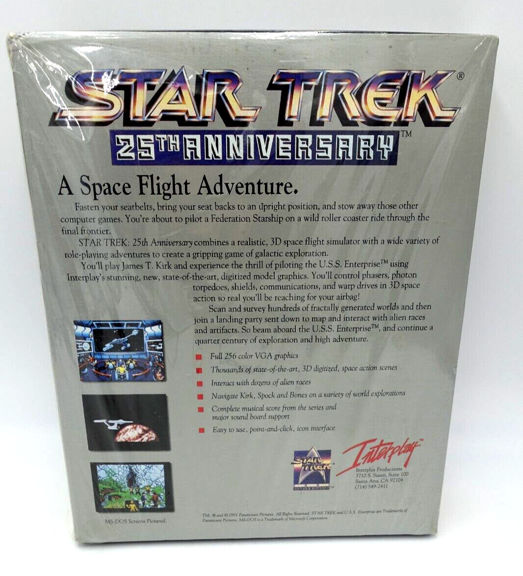 Star Trek 25th Anniversary PC 1991 Vintage Computer-IBM Tandy 3.5″ Disks SEALED