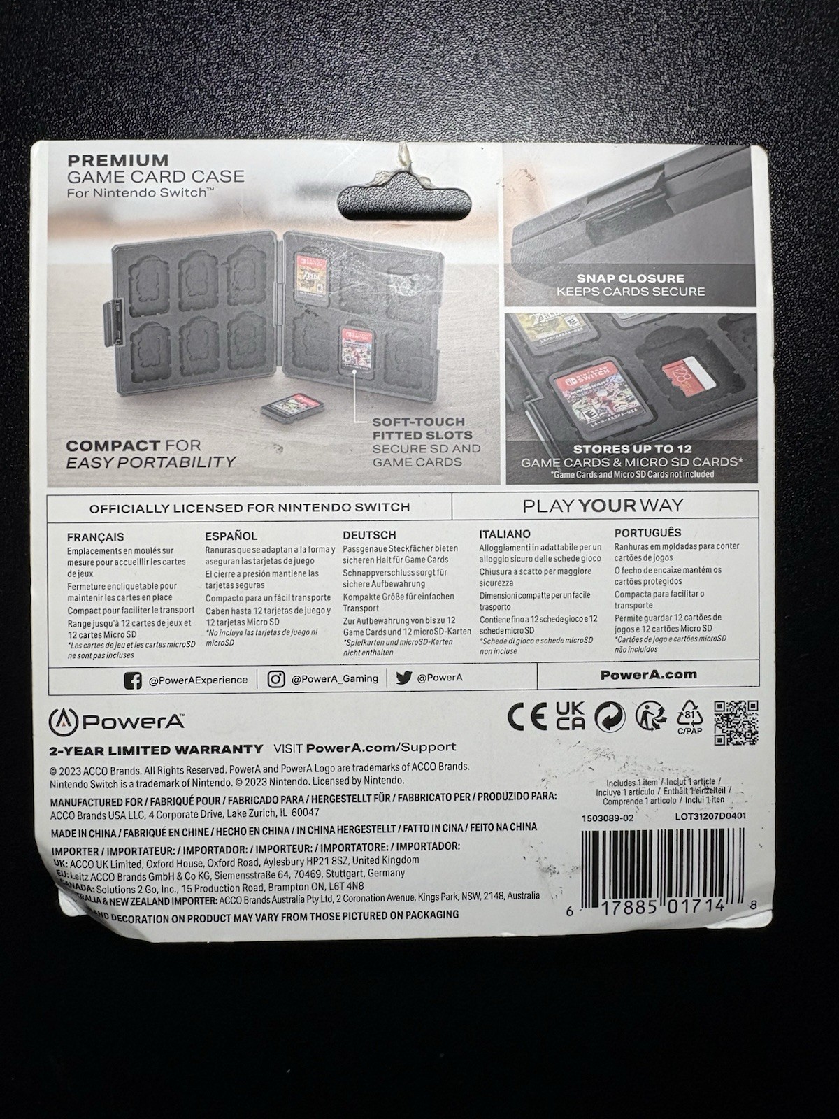 Nintendo Switch: Legend of Zelda Premium Game Card Case For 12 Games & Micro SD