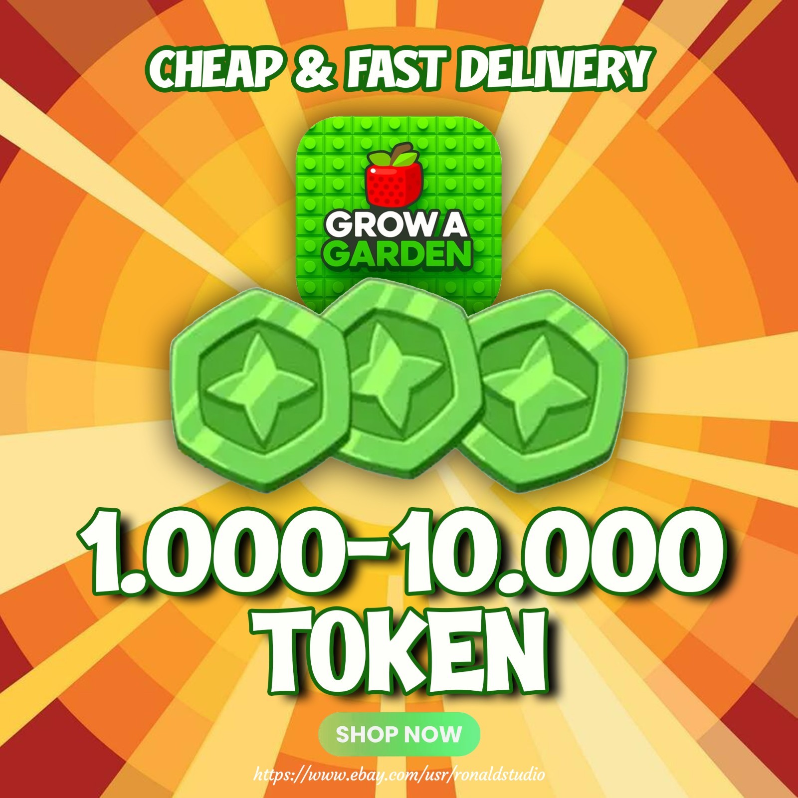 🌱 GROW A GARDEN | 1000-10000 TOKEN | CHEAP, TRUST & FAST DELIVERY
