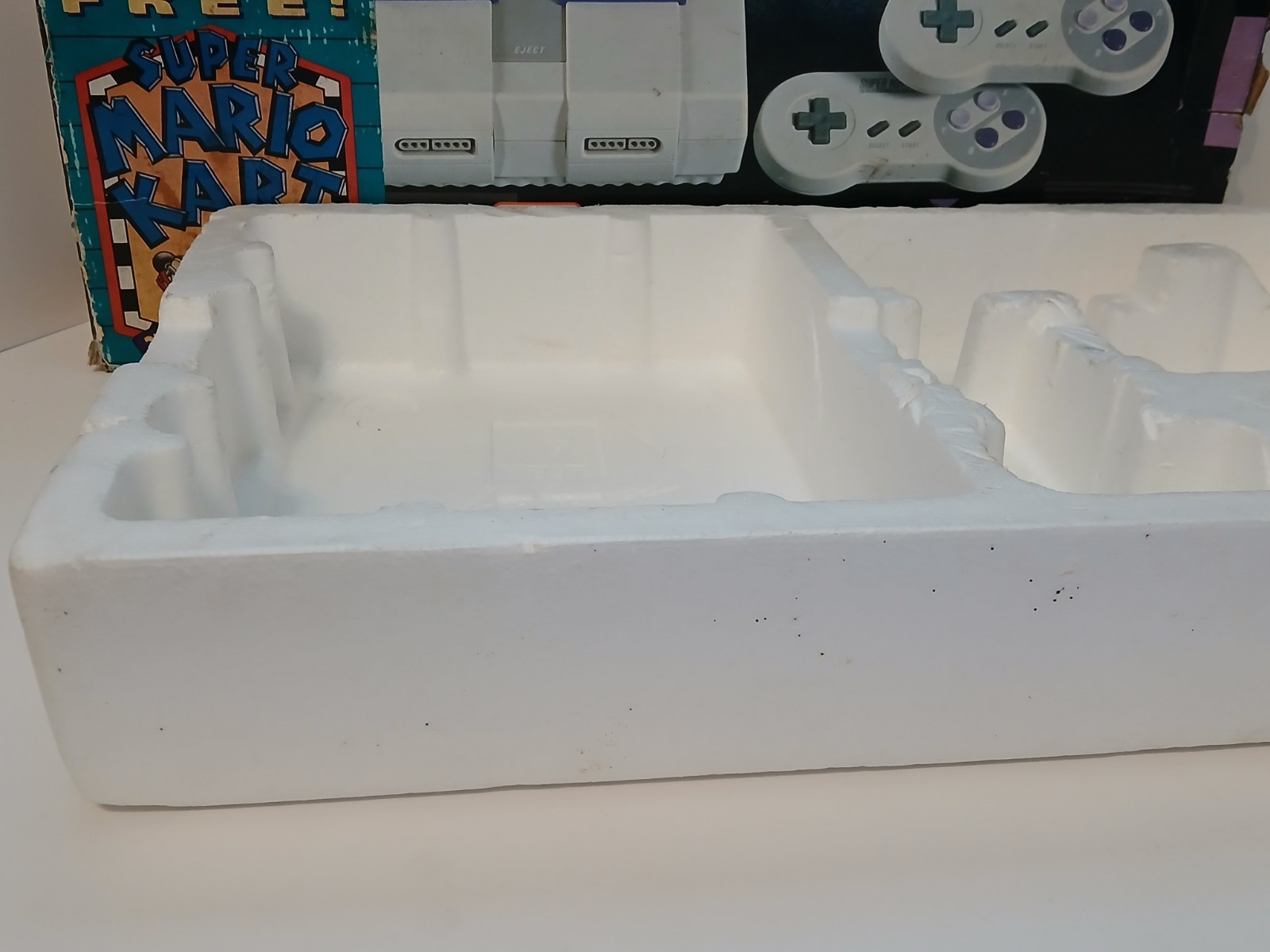 Super Nintendo Super Set – Box Only w/Foam Insert! Mario Kart Sticker Variation