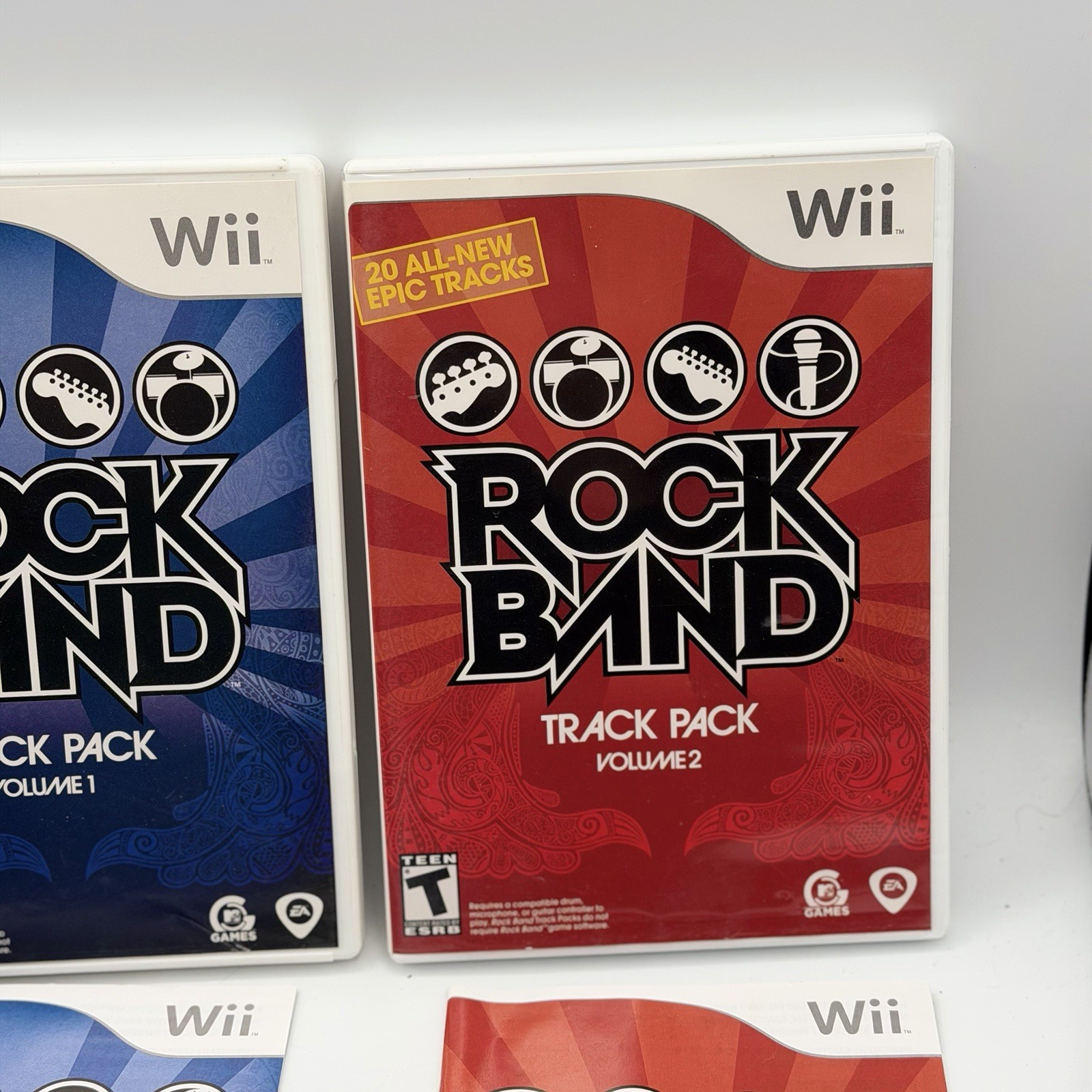 Wii Rock Band 3 Game Lot – Rockband 1 & Track Pack Vol 1 & 2 Vintage Nintendo