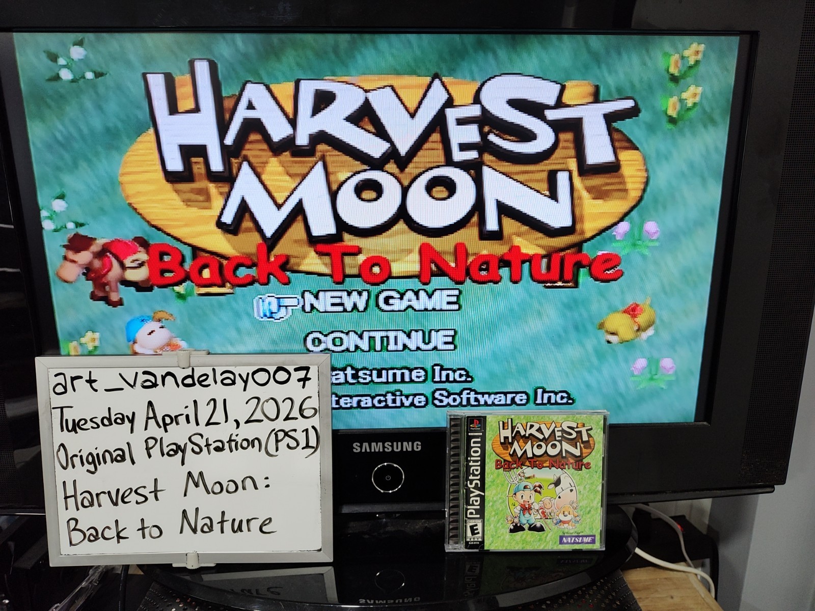 Harvest Moon: Back to Nature (PS1, 2000) *CIB w/ Reg Card + Case Protector* VGC