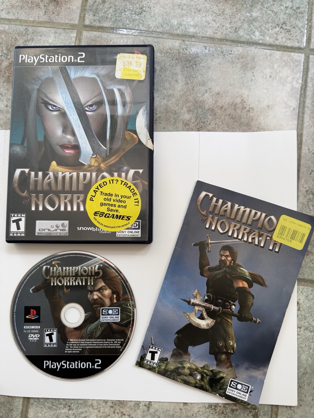Sony Online Entertainment Champions of Norrath PS2 2004 T NTSC-U/C Case Manual