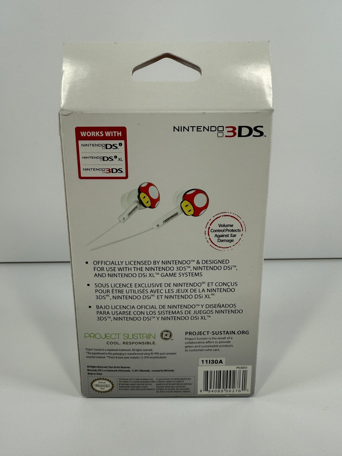 Nintendo Wired Character Earbuds Super Mario Mushroom DS 2DS 3DS 2011