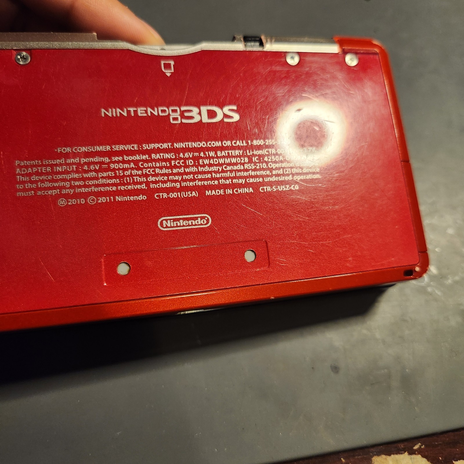 Nintendo 3DS Handheld Game Console Flame Red