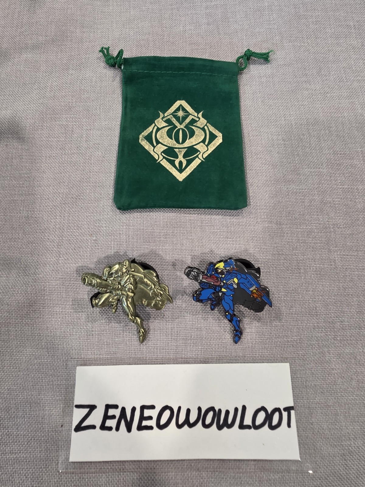 Blizzard BlizzCon 2016 Series 3 Pin Set Overwatch GOLD & Regular Pharah Wow Look