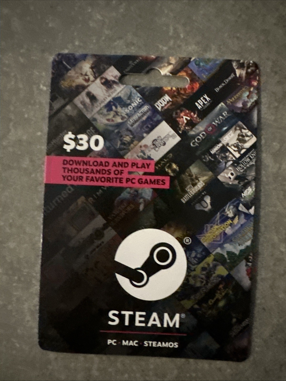 $30 Steam Gift Card ACTIVE Steam Wallet Free Shipping Physical Card .