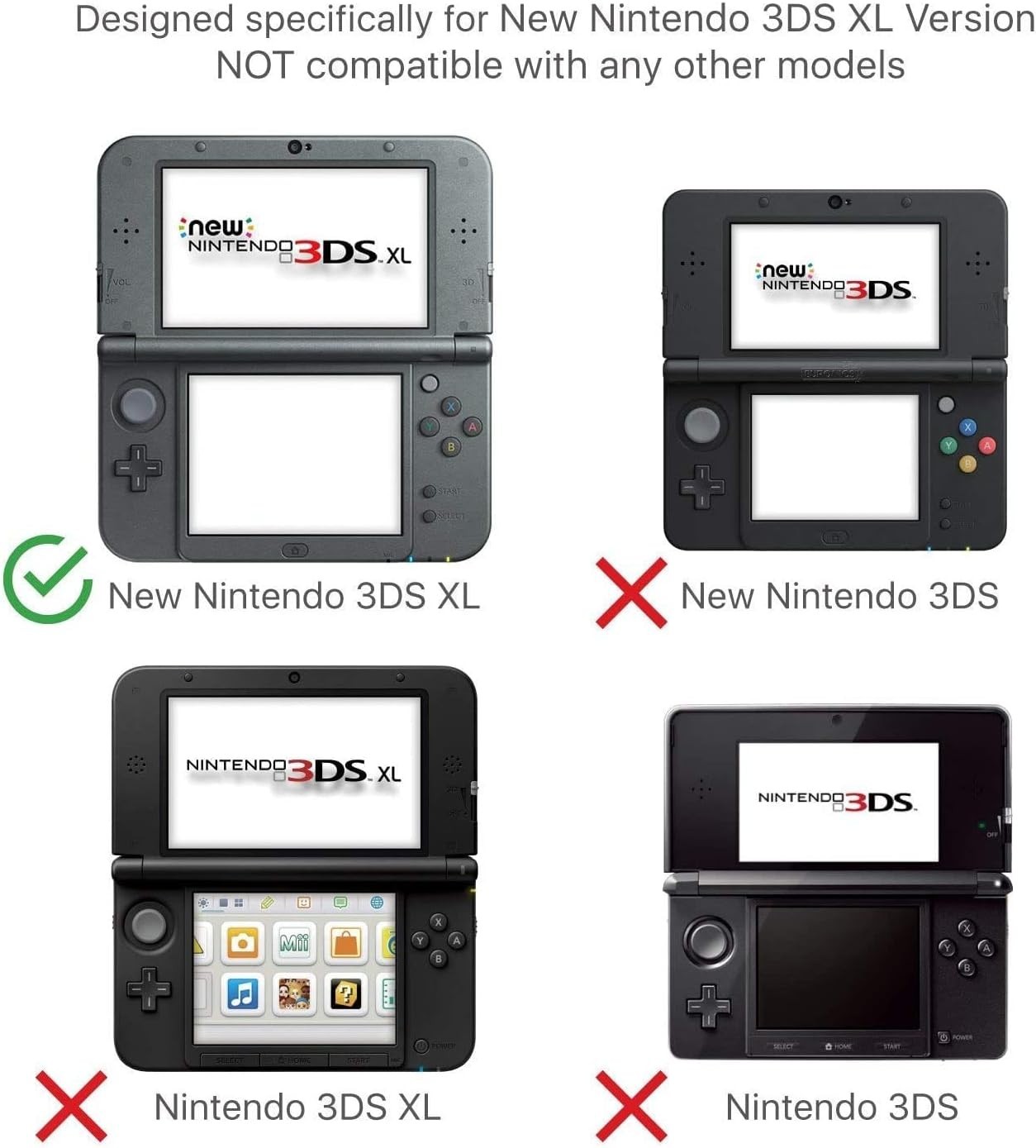 3DS Charger Power Adapter & USB Charger Cable & New 3DS XL Case Kit – OEM Re…