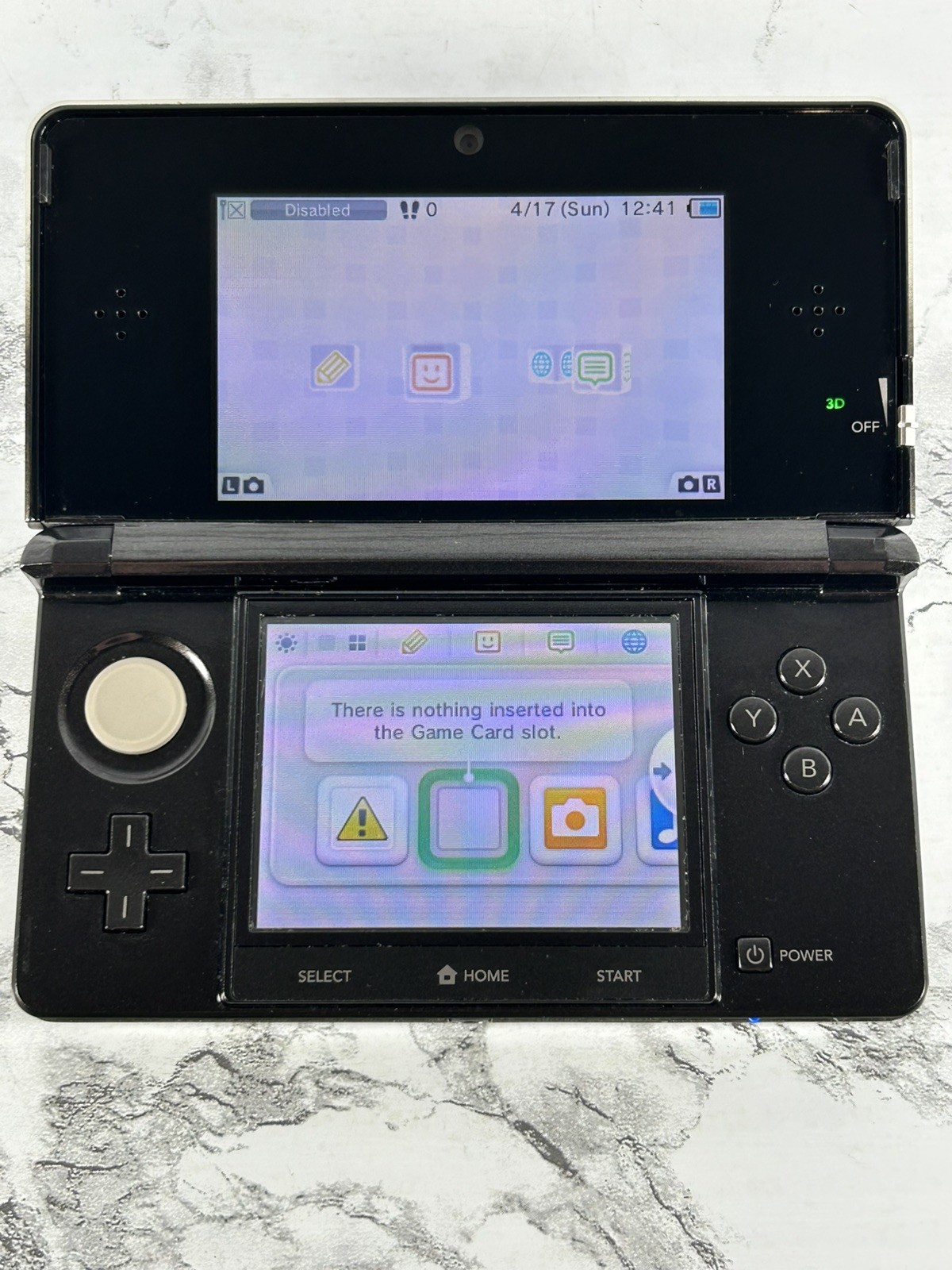 Nintendo 3DS Handheld Game Console CTR-001 Cosmo Black w/ 3 Games NO STYLUS