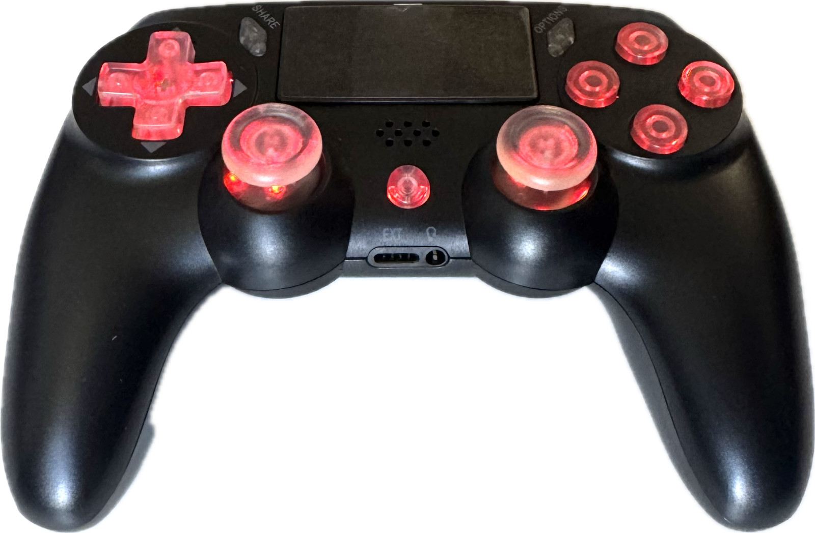 Controller for PS4, RGB Black Color, Compatible with PS4 and PC