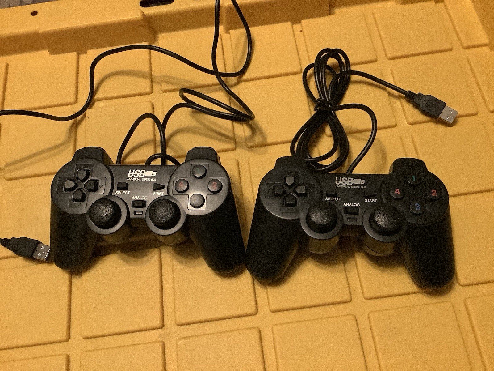 Lot of 2 Generic Wired USB PC Controllers