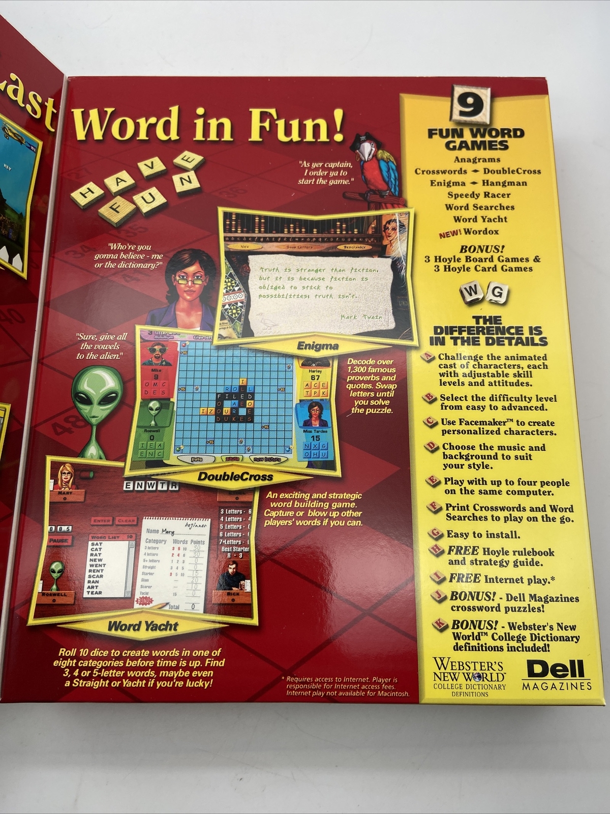 Hoyle Word Games 9 Popular Games Large Retail Boxed PC / MAC Computer Game New