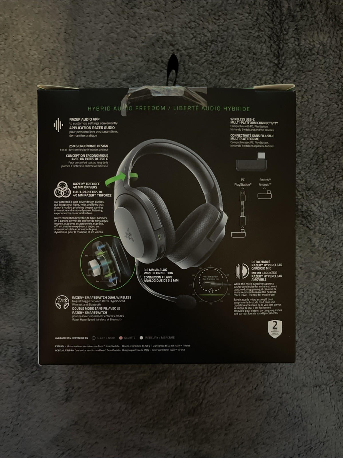Razer Barracuda x Wireless Bluetooth Gaming Headset Multi-Platform, Black