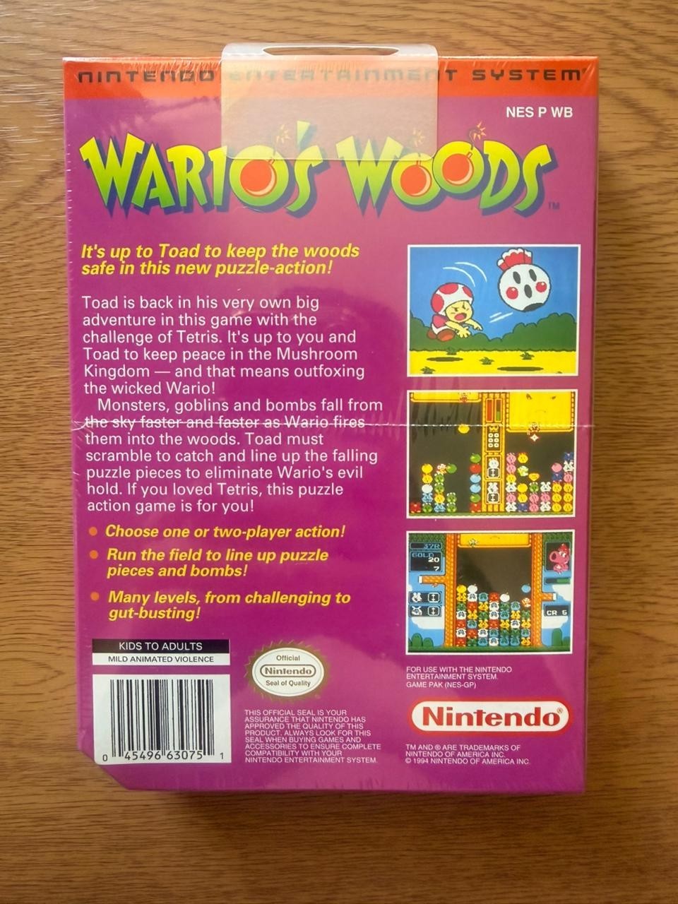 Wario’s Woods FACTORY SEALED (detail in the corner)