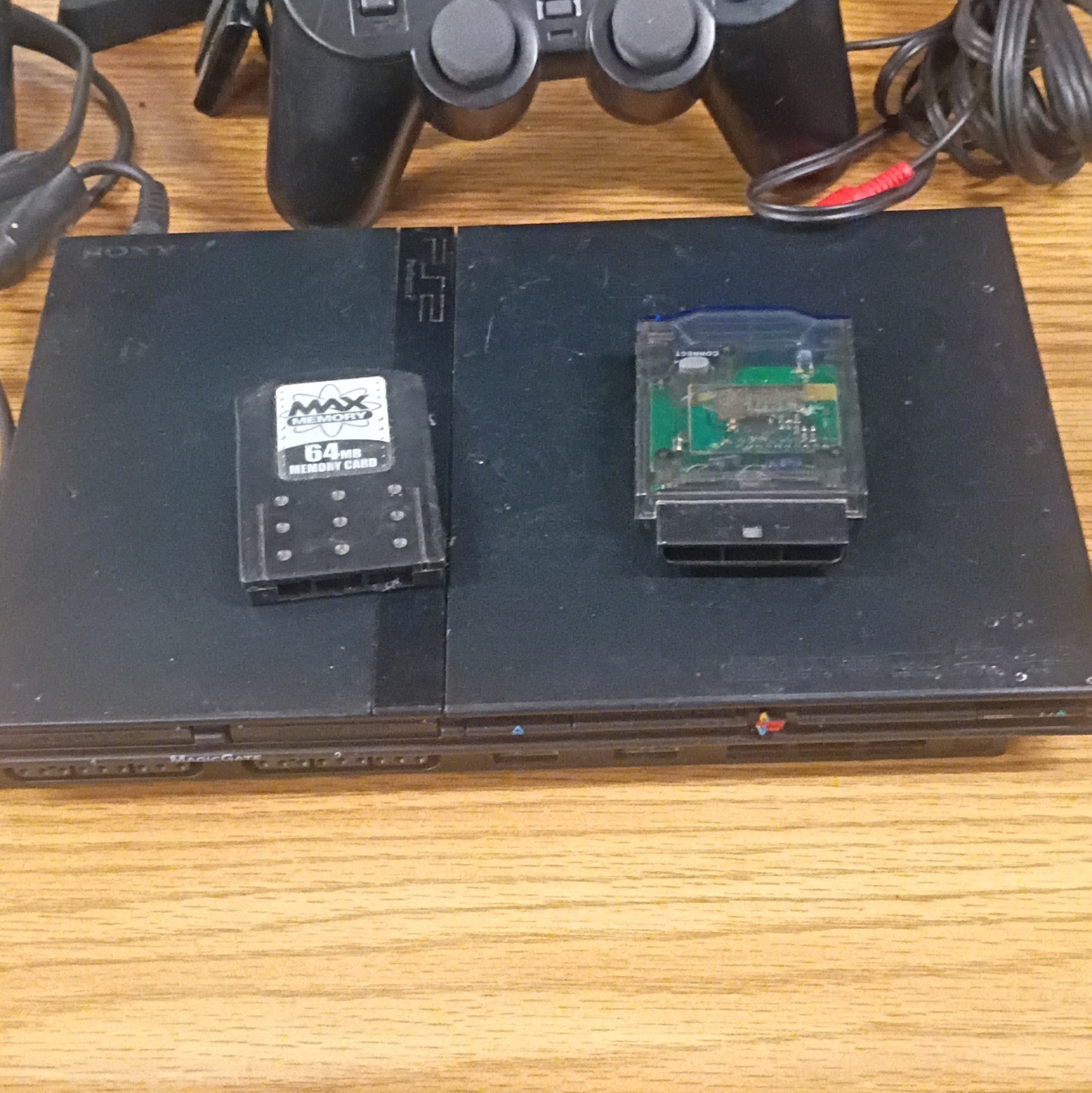 Sony PlayStation 2 Slim PS2 Black Console Bundle Controllers AV Cable 64MB Card