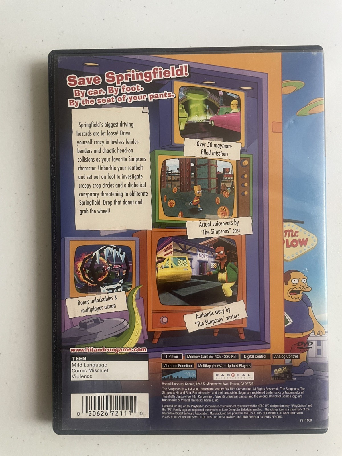 The Simpsons: Hit & Run PS2 Multiplayer Vivendi T Teen NTSC-U/C Action Videogame
