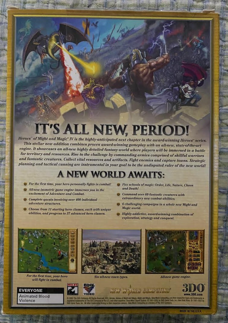 Heroes of Might and Magic IV PC Strategy/Role Playing Computer Game (2002) ~ VG