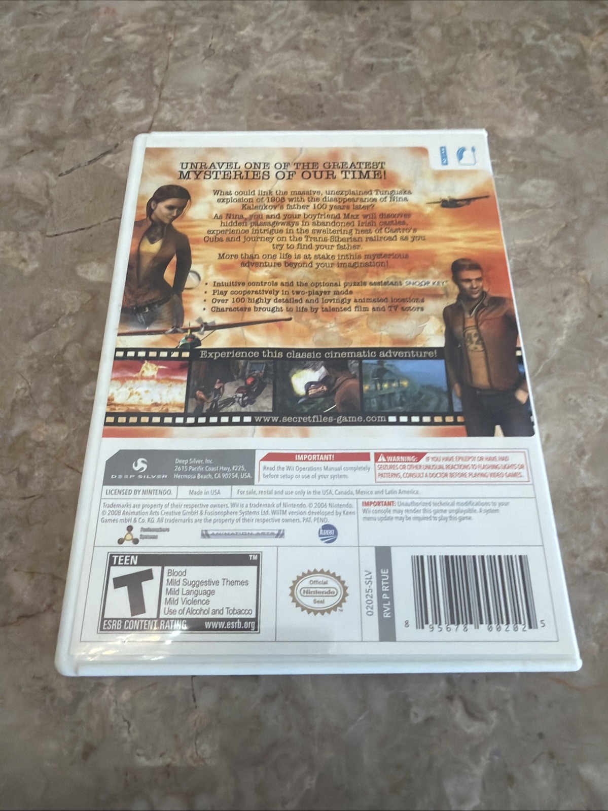 Secret Files: Tunguska (Nintendo Wii, 2010) Complete With Manual CIB Tested