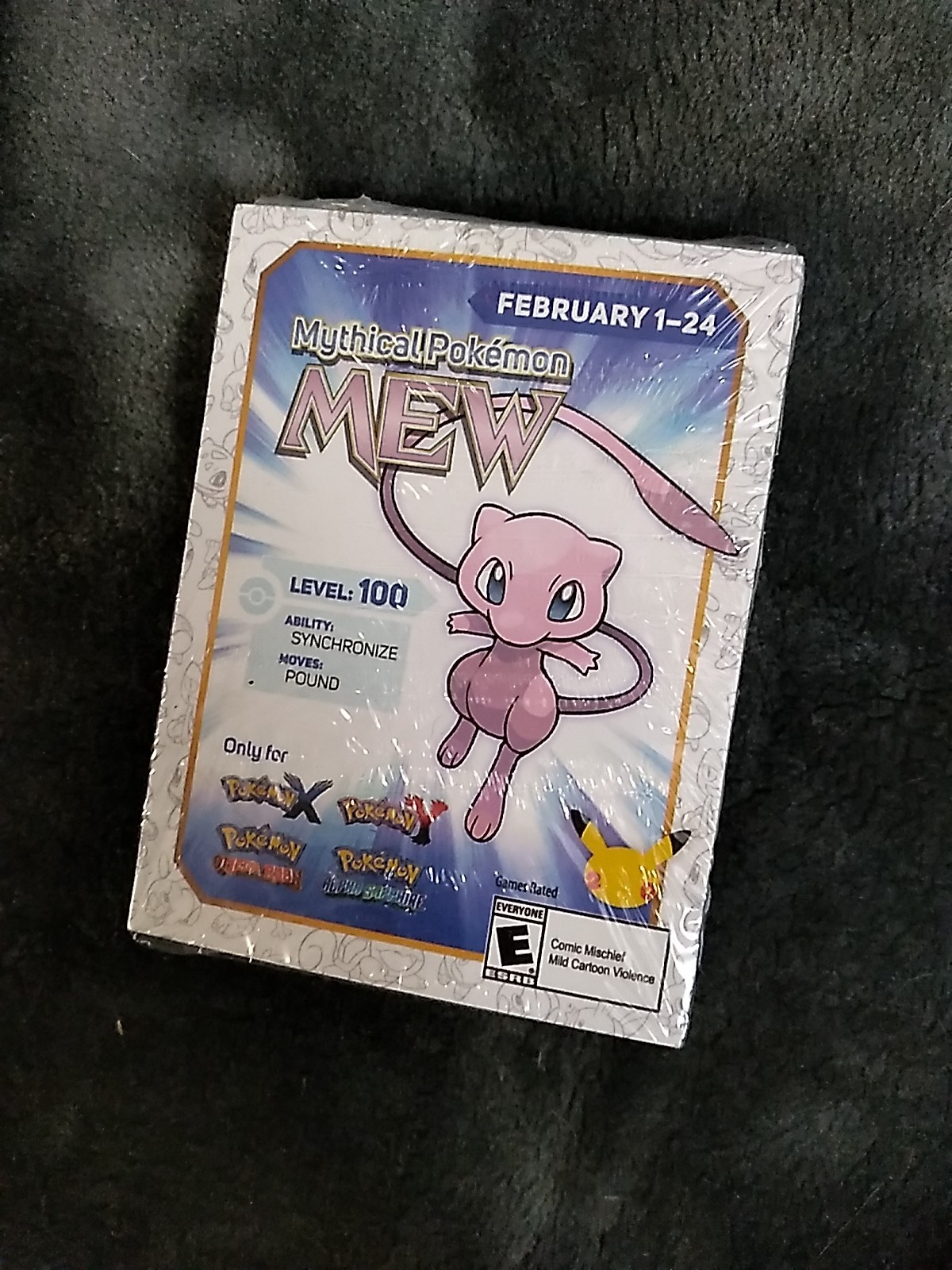 Mythical Pokemon Mew Scratch Off Card – 2016 – Unscratched – Expired