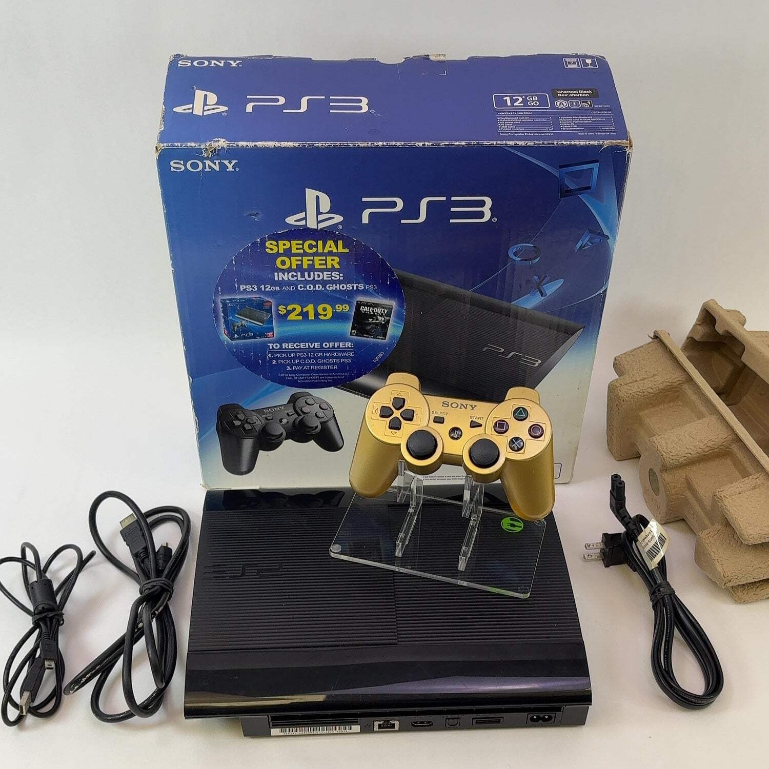 Sony PlayStation 3 Super Slim PS3 12GB Black Console Gaming System CECH-4301A