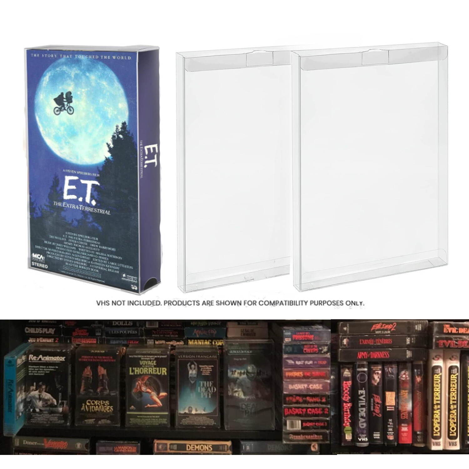 10x Premium VHS Display Protectors For VHS Cassette Game Tapes Storage Case