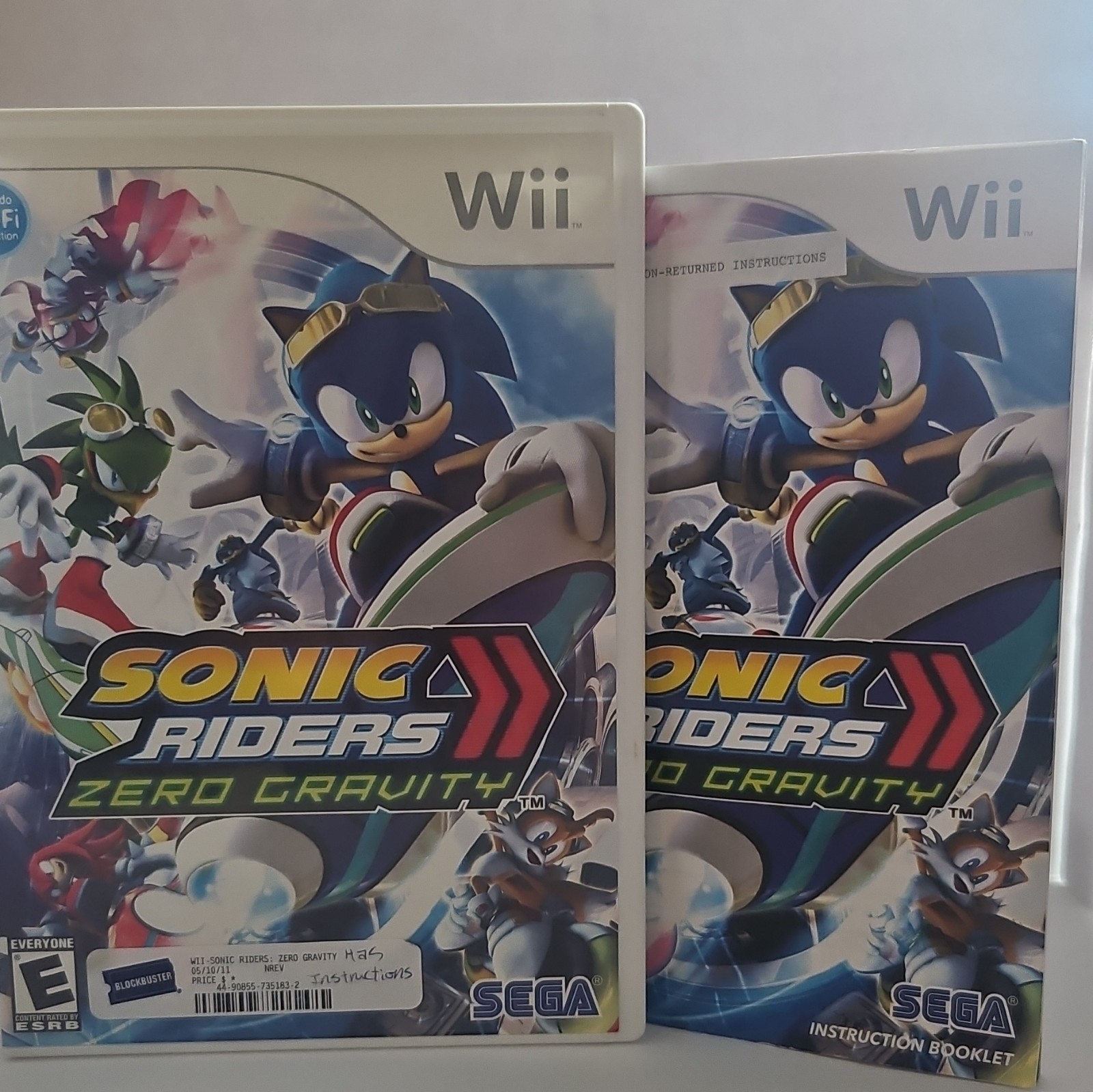 SEGA Sonic Riders: Zero Gravity Wii Case and Instructions DVD Keep Case Only