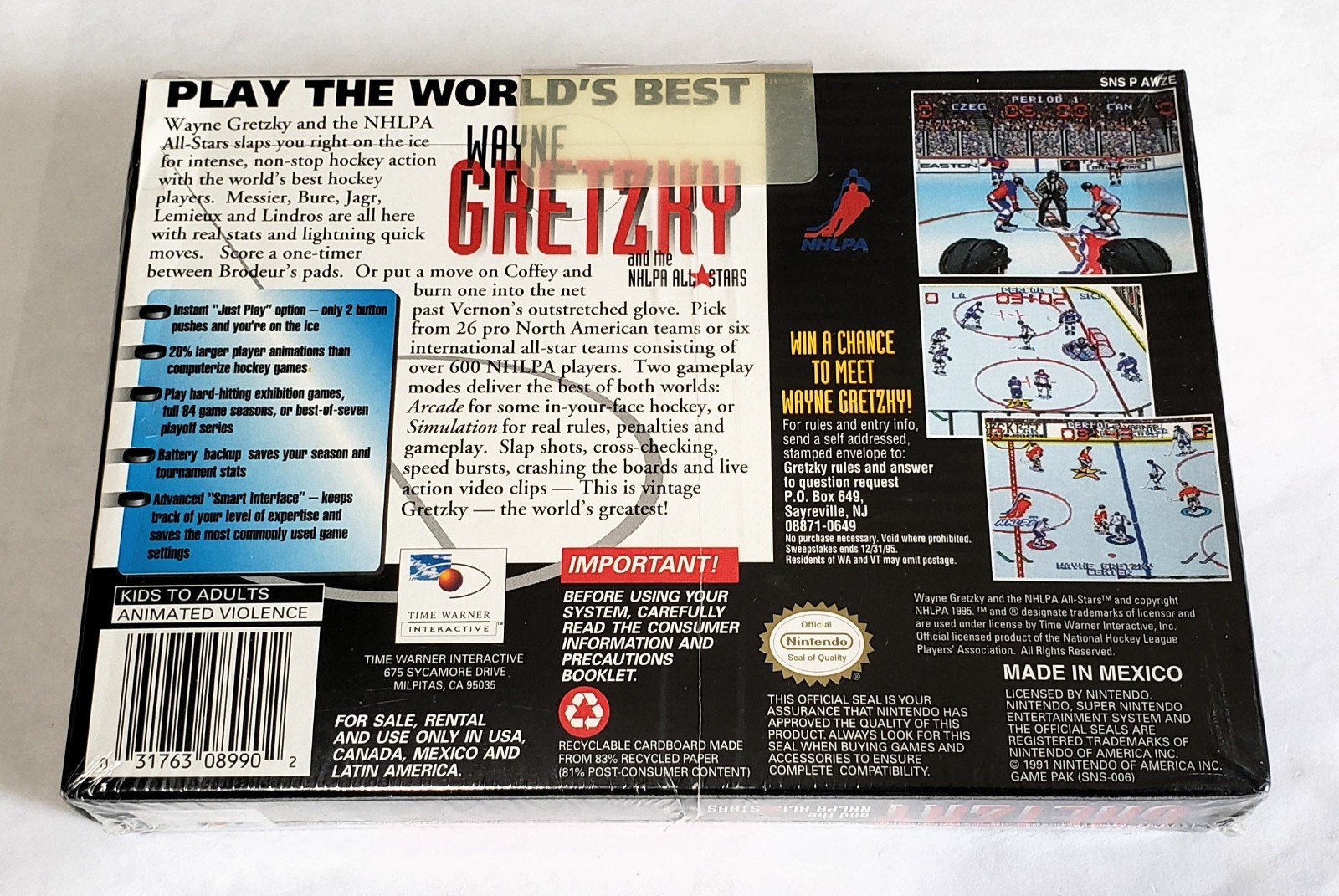 Wayne Gretzky & The NHLPA All-Stars (Super Nintendo, 1995) 100% Complete!! SNES