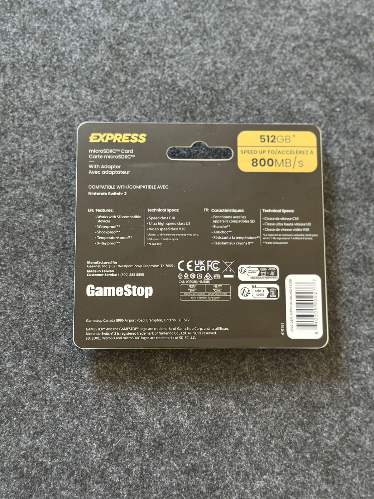 GameStop 512GB Express Micro SD Card for Nintendo Switch 2