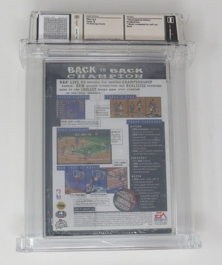 NBA Live ’96 Basketball Sega Genesis Factory Sealed Video Game Wata Graded 8.0