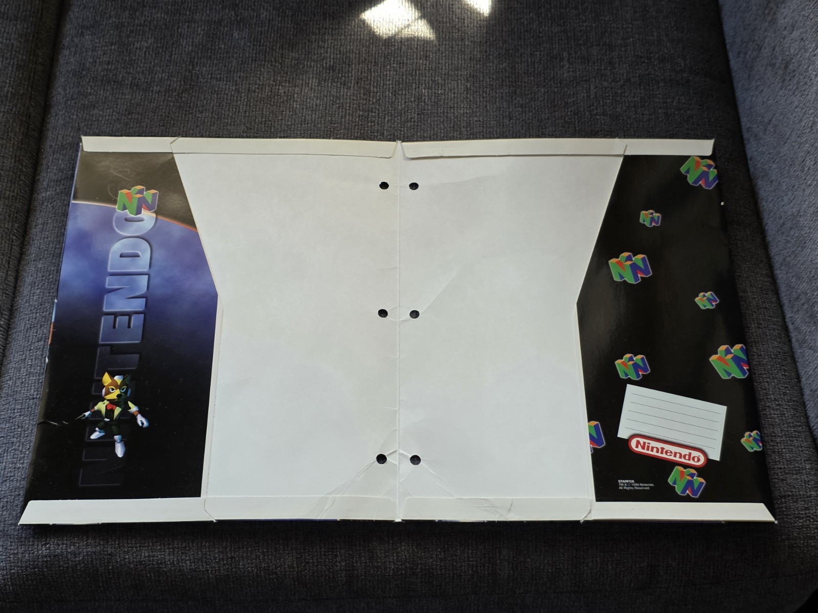 Vintage Nintendo 64 Folders Lot – Mario 64, Yoshi, Star Fox – 90s N64