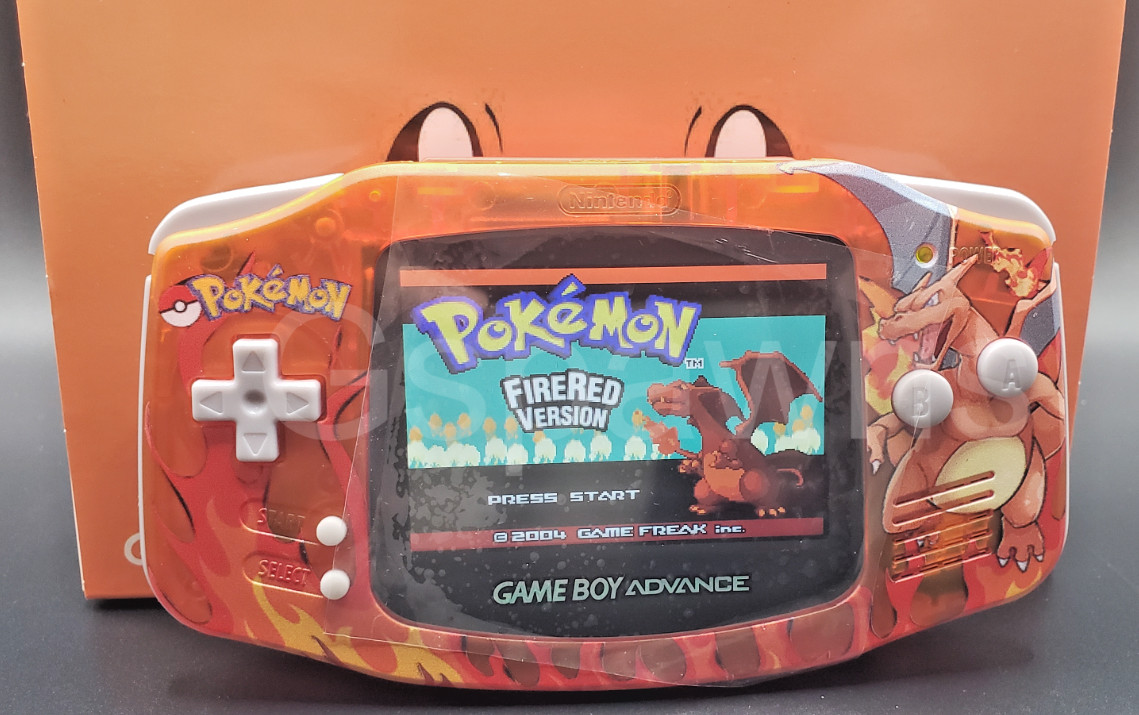 Nintendo GameBoy Advance Charizard GBA IPS 3.0 USBC 1800mAh Rechargeable Battery