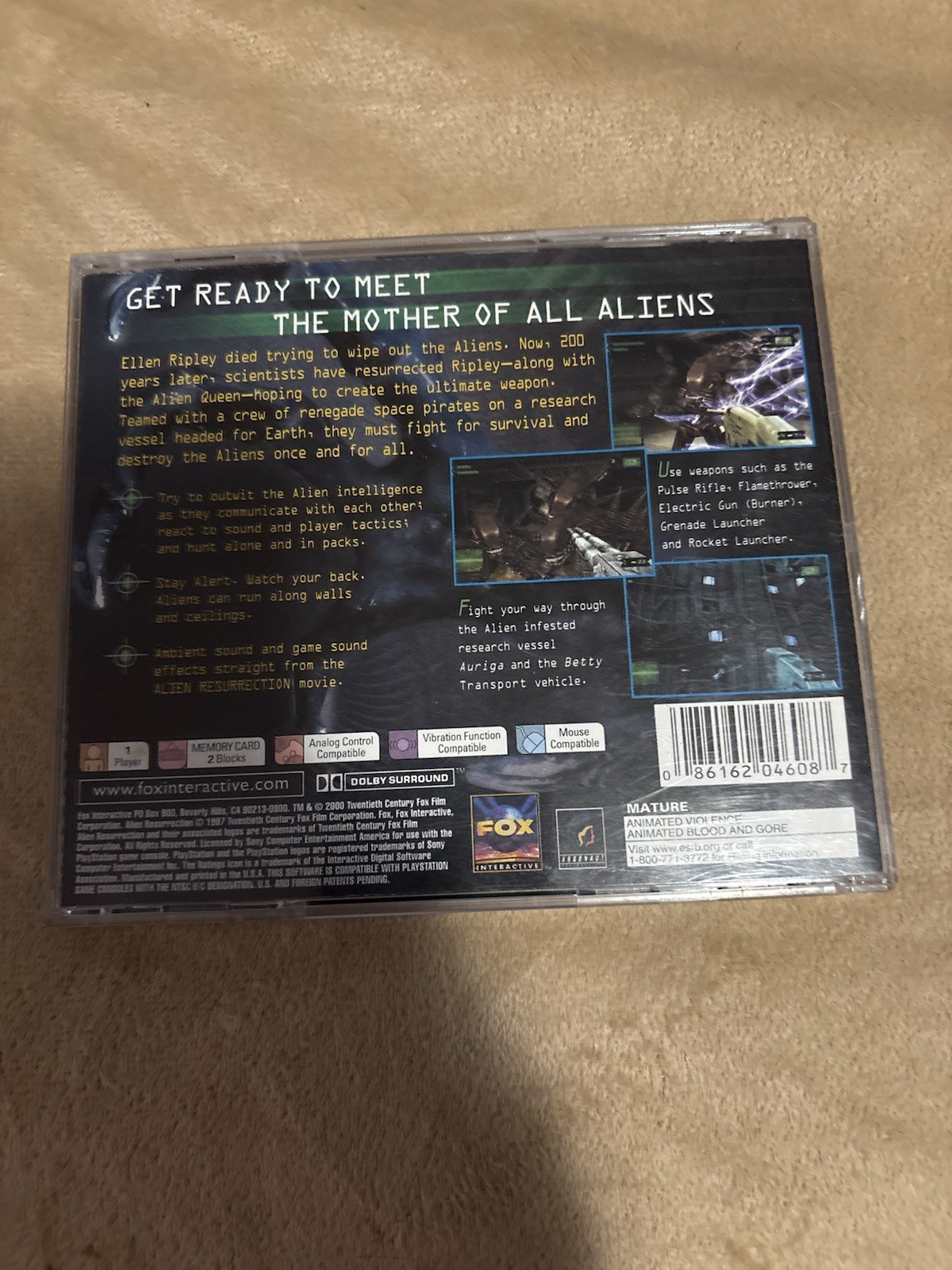 Alien Resurrection PS1 2000 Fox Interactive Manual Included M NTSC-U/C
