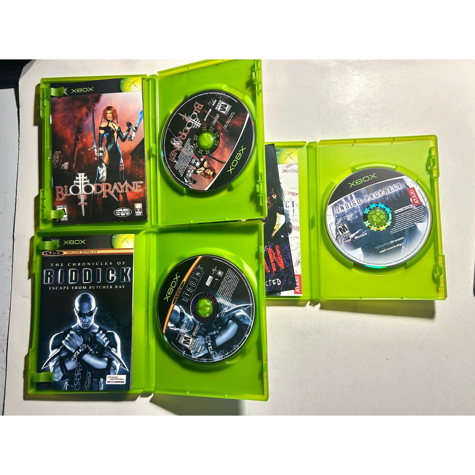 Xbox Video game bundle Action lot🔥Works Nice! Bloodrayne Chronicles of Riddick