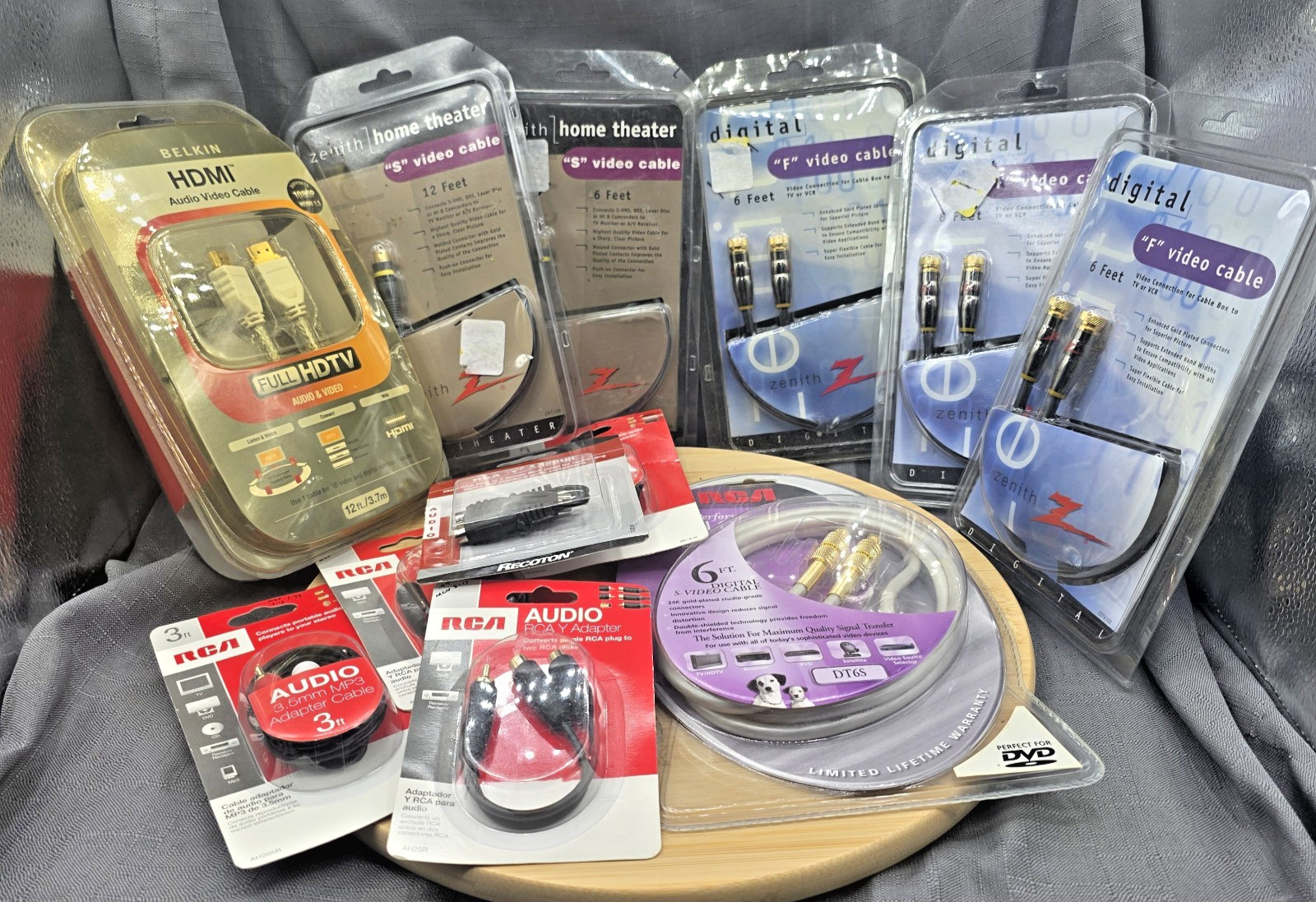 NOS Lot Of 12 F & S Video, Y Adapters, 3.5mm, And HDMI Cables
