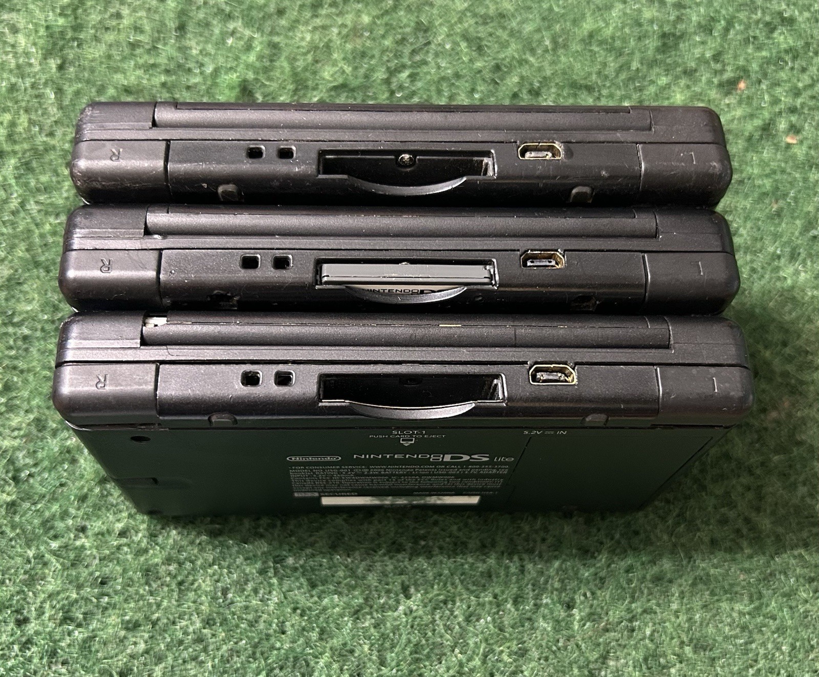 (3)Nintendo DS Lite Handheld Systems Cobalt/Black, Working, CHARGER Not Included