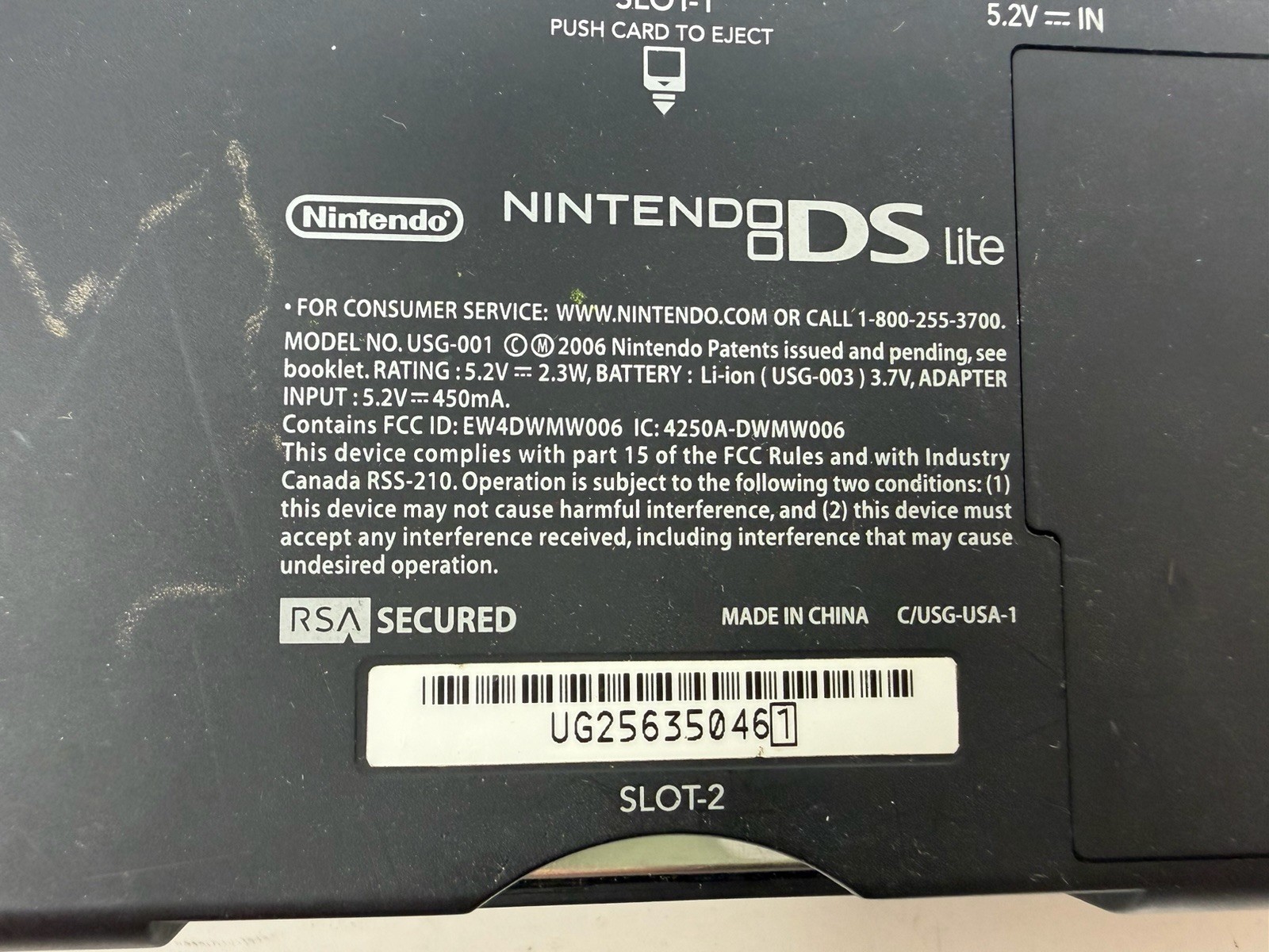 Nintendo DS Lite USG-001 Cobalt Blue Black Handheld Working W/ Charger & Charger