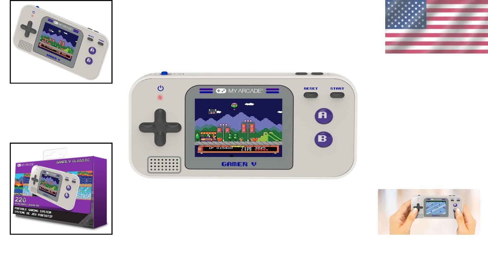 Portable Gamer V Classic: 220 Games, Easy Button Control & 2.5” Color Display