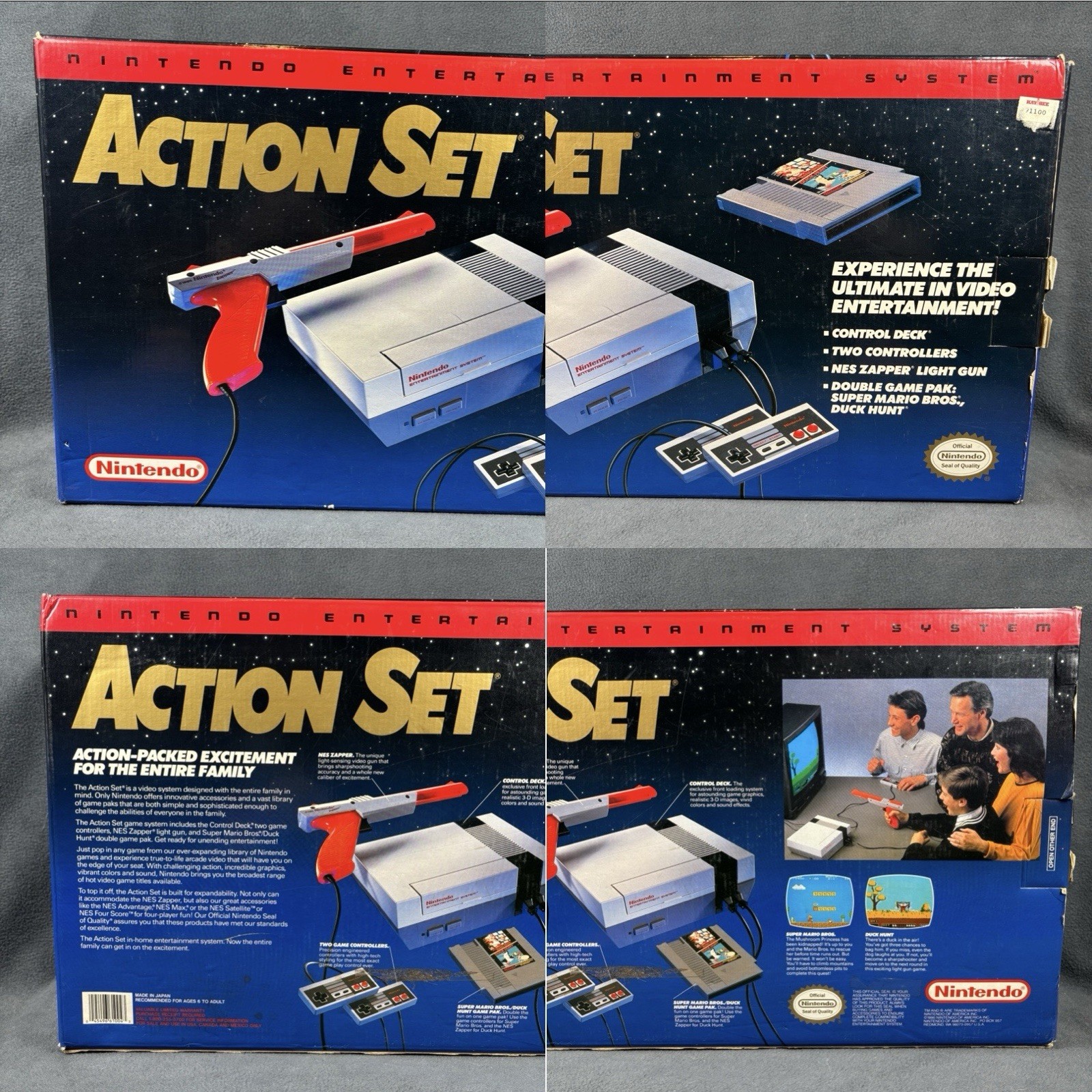 Nintendo NES Action Set Console – Blue Box Version – Complete In Box – Tested