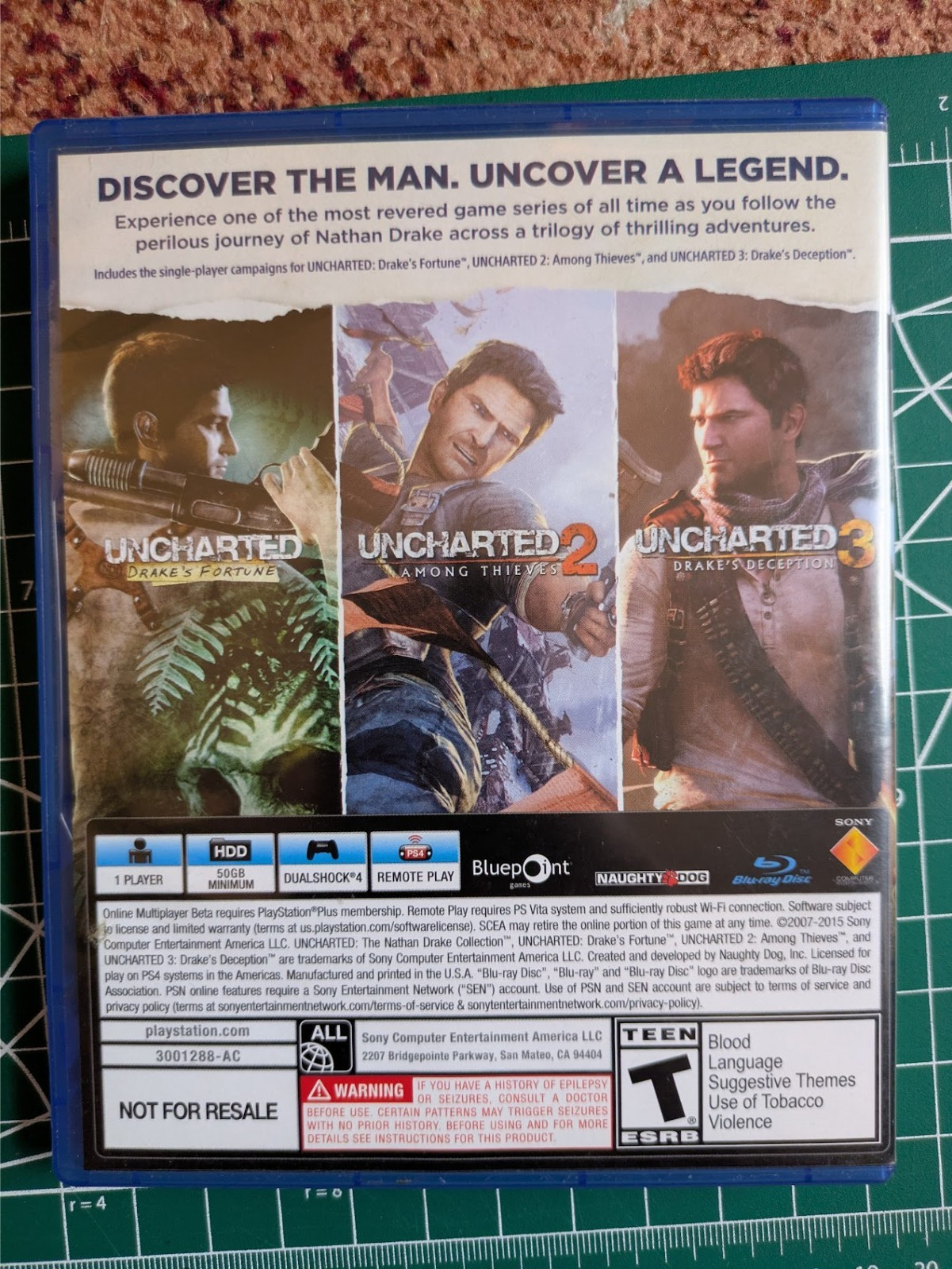 Uncharted Collection (Not for Resale version) Excellent CIB – Sony PlayStation 4
