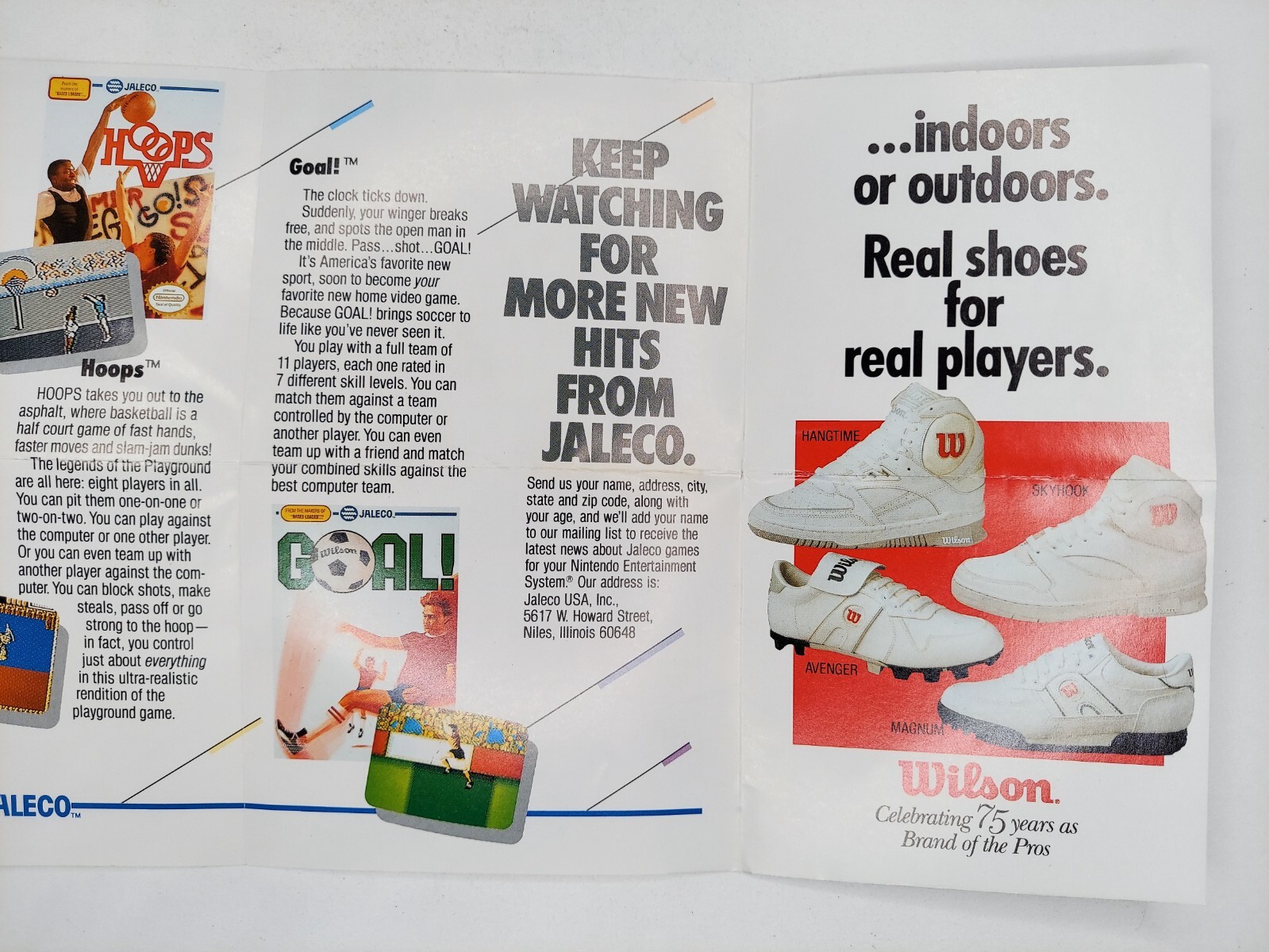 Jaleco Nintendo NES 1989 Fold Out Insert Advertisment JAL-2B-US