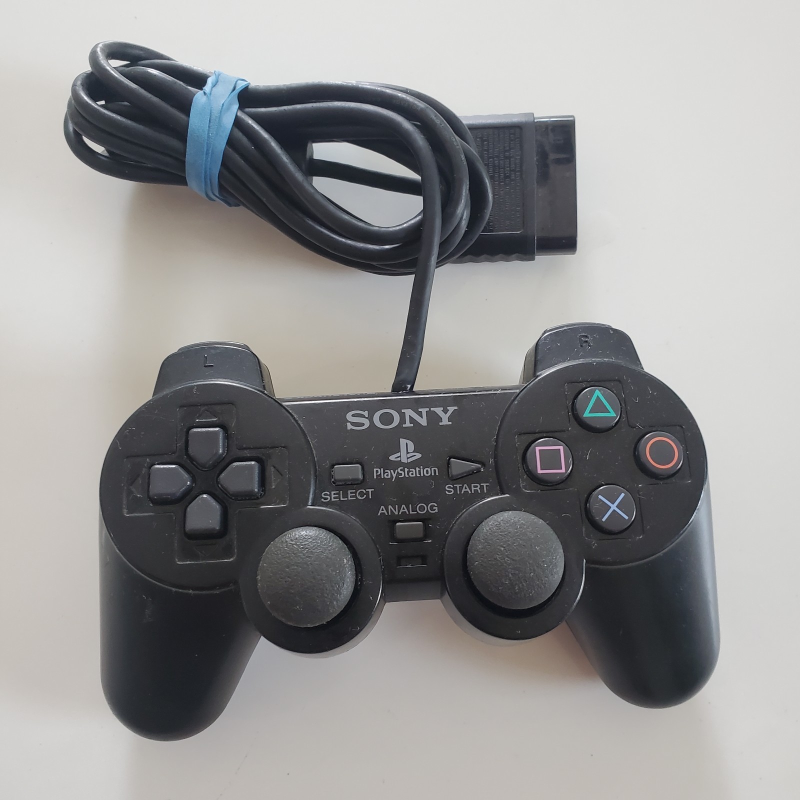 Sony PS2 BLACK Wired Controller OEM DualShock PlayStation 2 AUTHENTIC