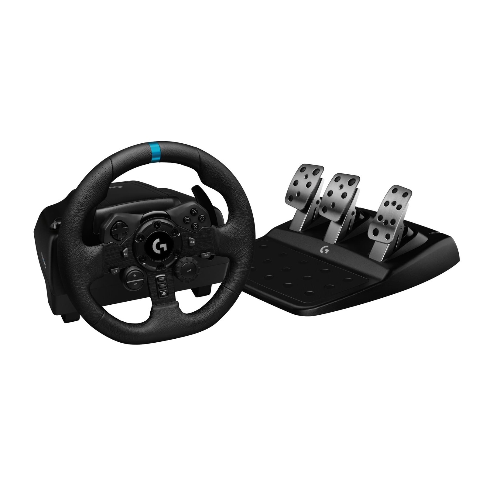Logitech G923 Racing Wheel and Pedals for PS5, PS4, and PC featuring TRUEFORCE