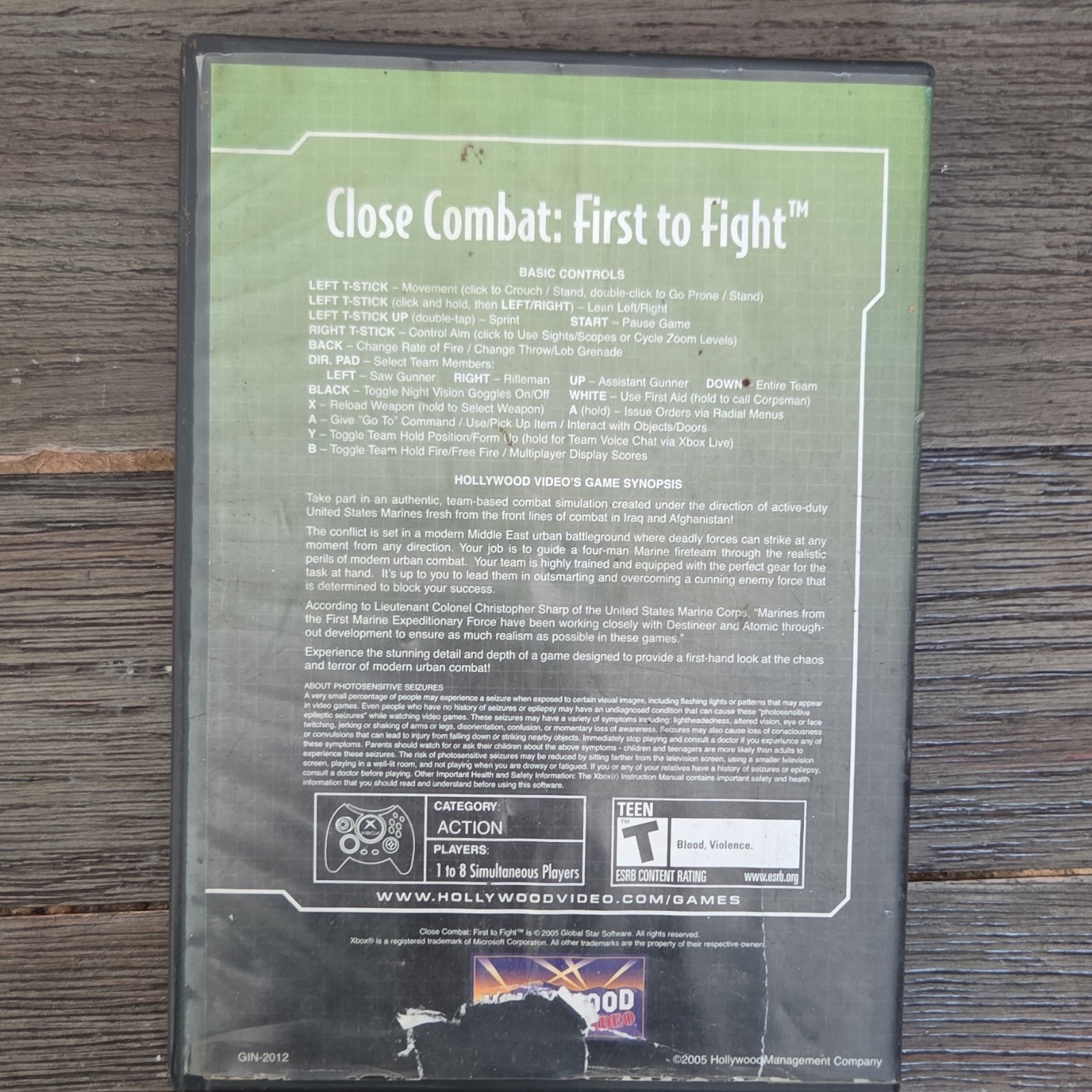 2K Games Close Combat: First to Fight Xbox NTSC-U/C Action T Xbox Live Case Disc