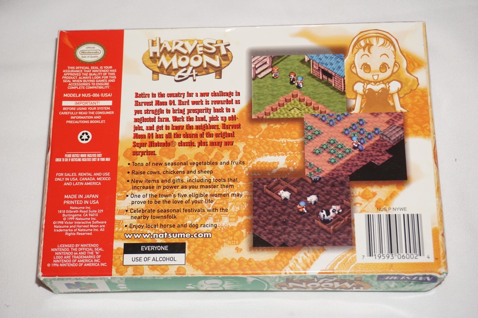 Harvest Moon (Nintendo 64 N64) with Box No Manual