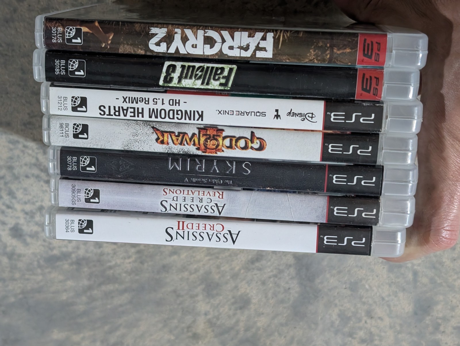 ps3 Lot 7 Skyrim Fallout 3 Kingdom Hearts God Of War Ac I Revelations Far Cry